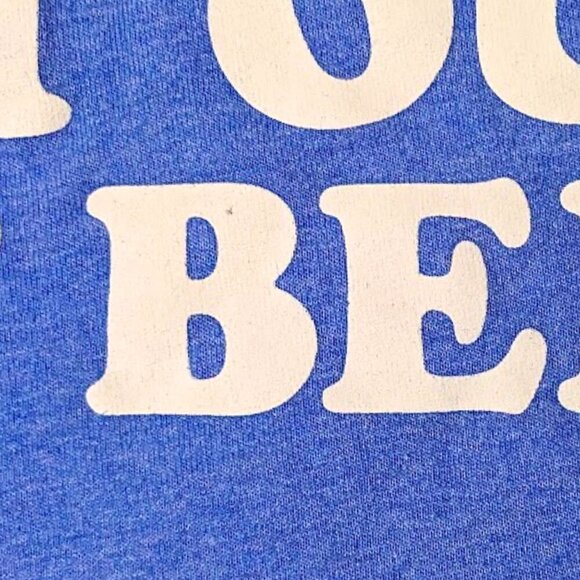 NWOT SPENCER'S Heather Blue Cotton Blend "I Have No Idea" Graphic Tee Sz Men's L - Picture 3 of 3